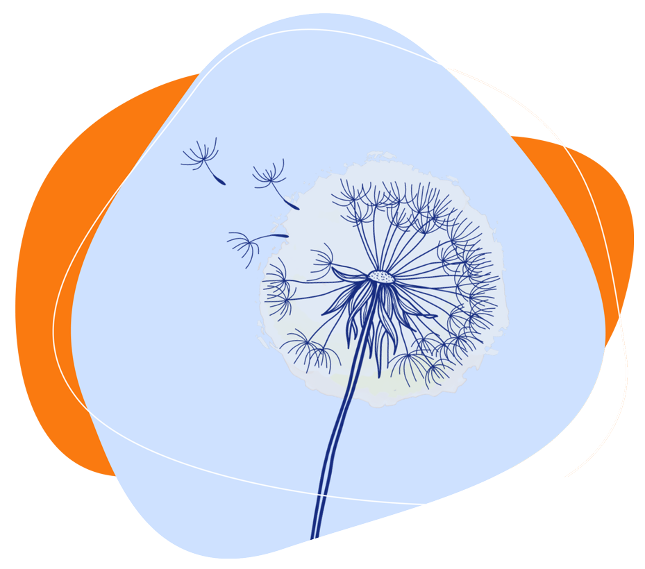 Feeling Visible Program graphic with dandelion